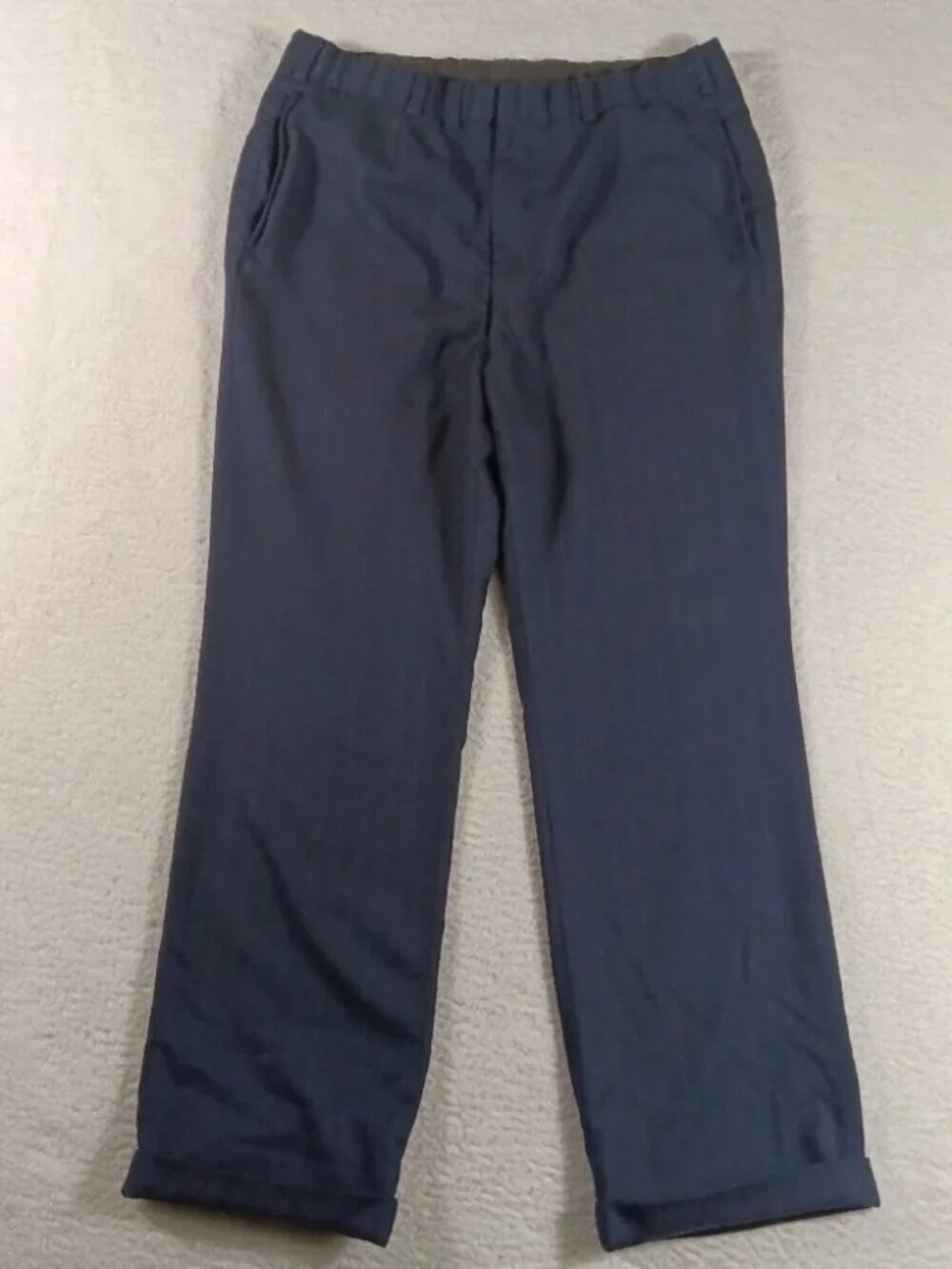 Vintage Oxxford Clothes Pants Mens 35 (33x30) Blue Wool Striped Cuffed Talon